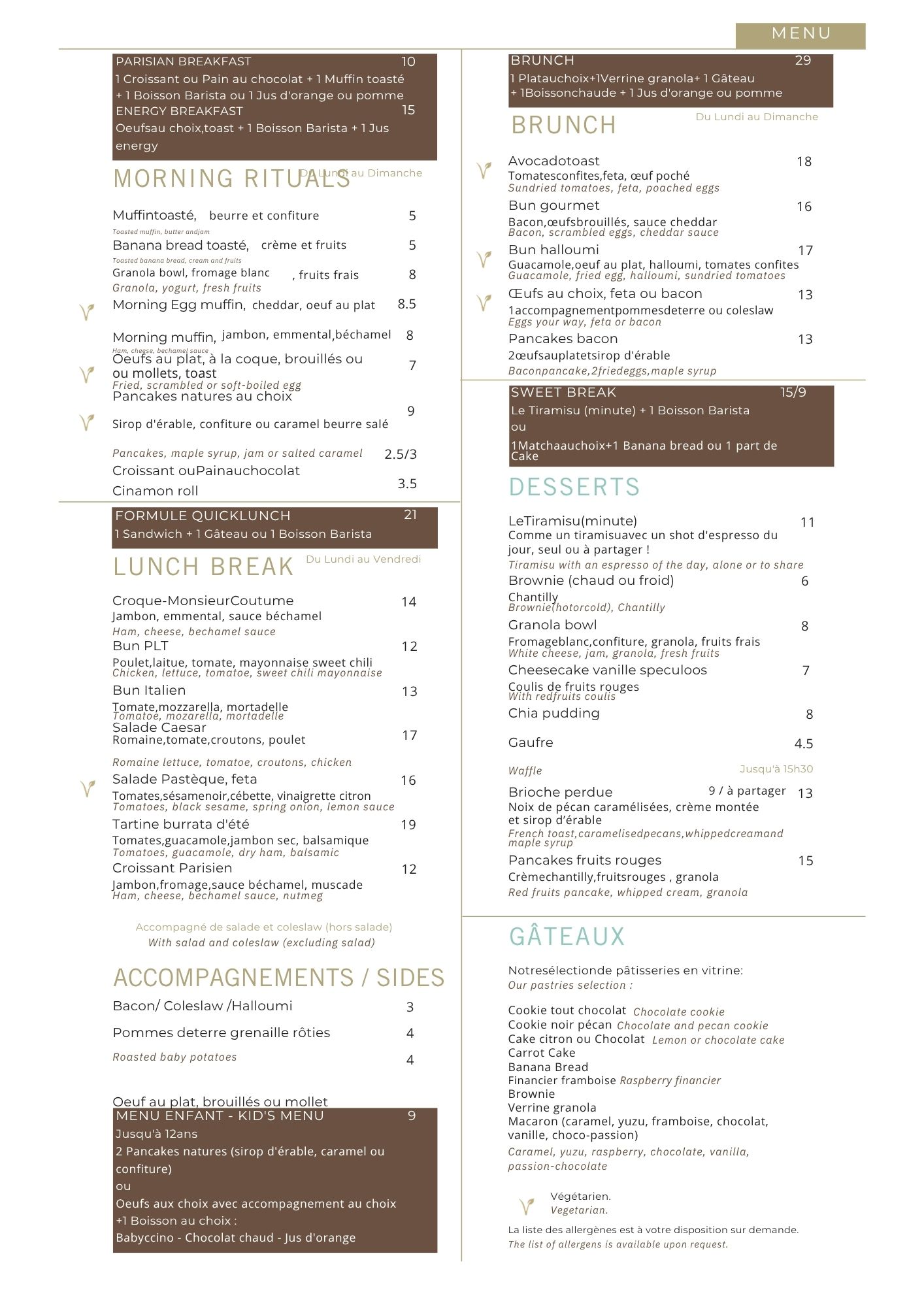 image du menu